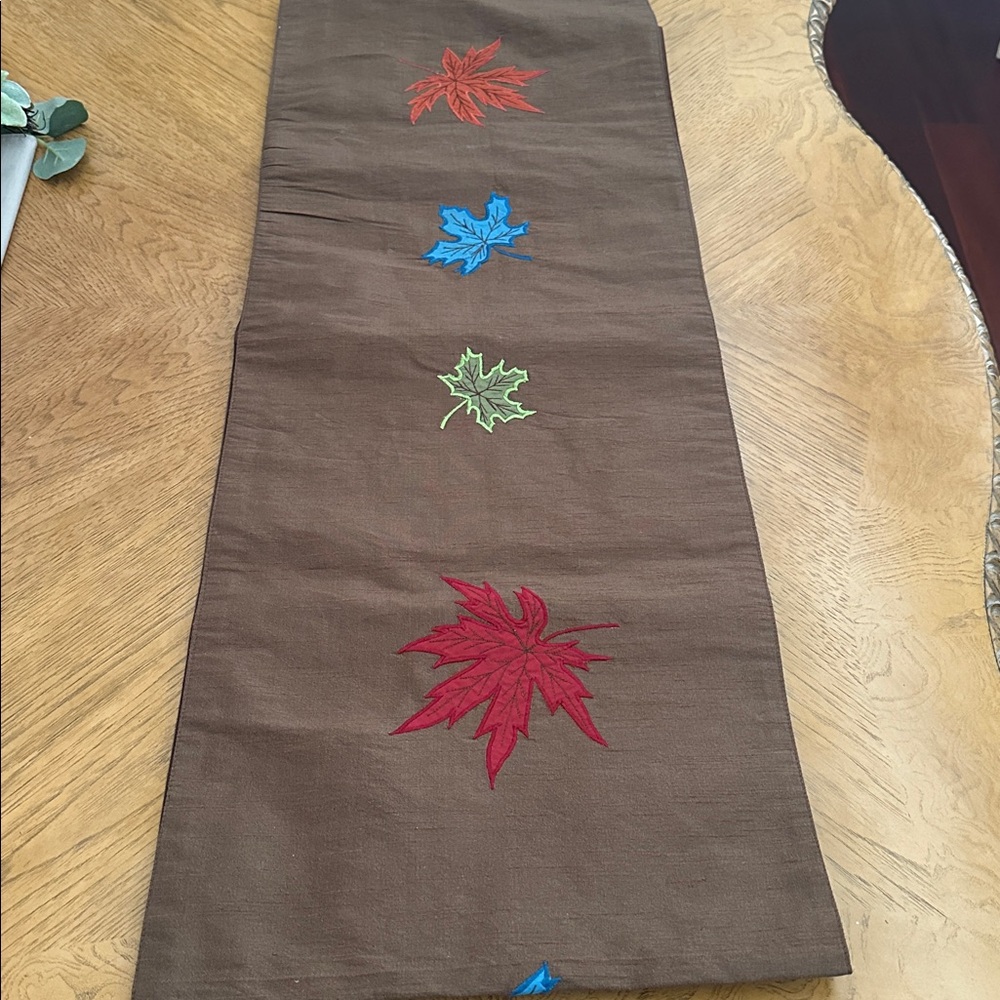 Table Runner Brown, multi color Fall, Thanksgiving decor